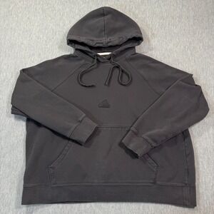 Adidas Hoodie Womens 1X Black Pullover Small Logo Minimalist Basic Sweatshirt